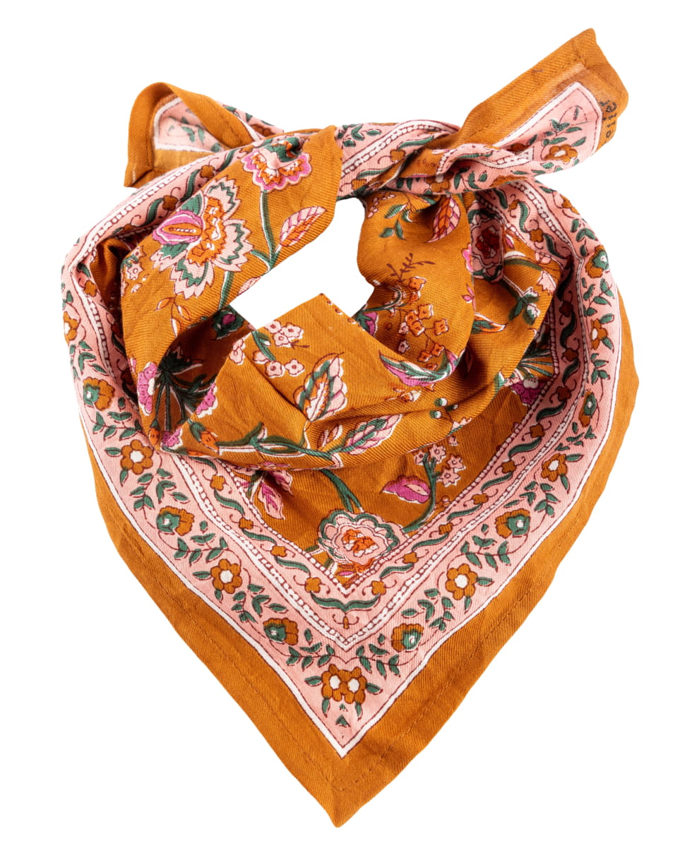 Petit foulard en coton - Nesta Rust