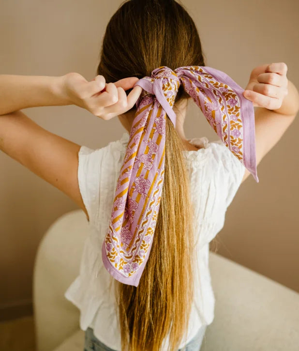 Petit Foulard en coton - Mona Parme