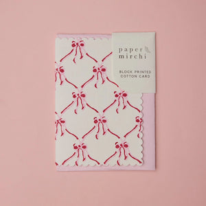 Carte Block Print - Nœuds Rose Sorbet