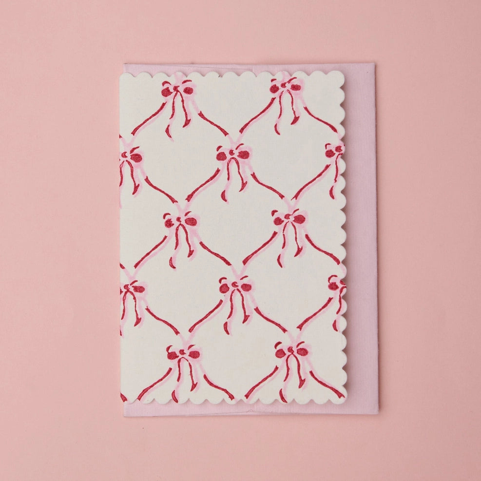 Carte Block Print - Nœuds Rose Sorbet