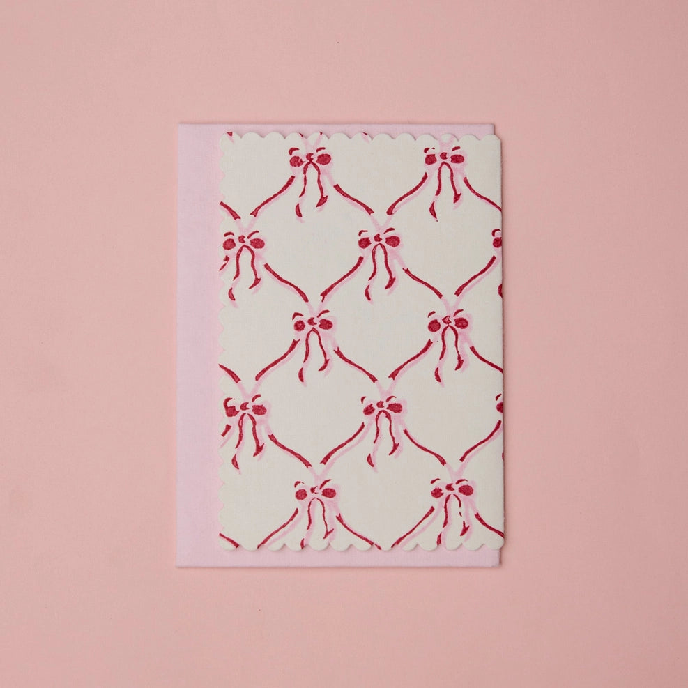 Carte Block Print - Nœuds Rose Sorbet