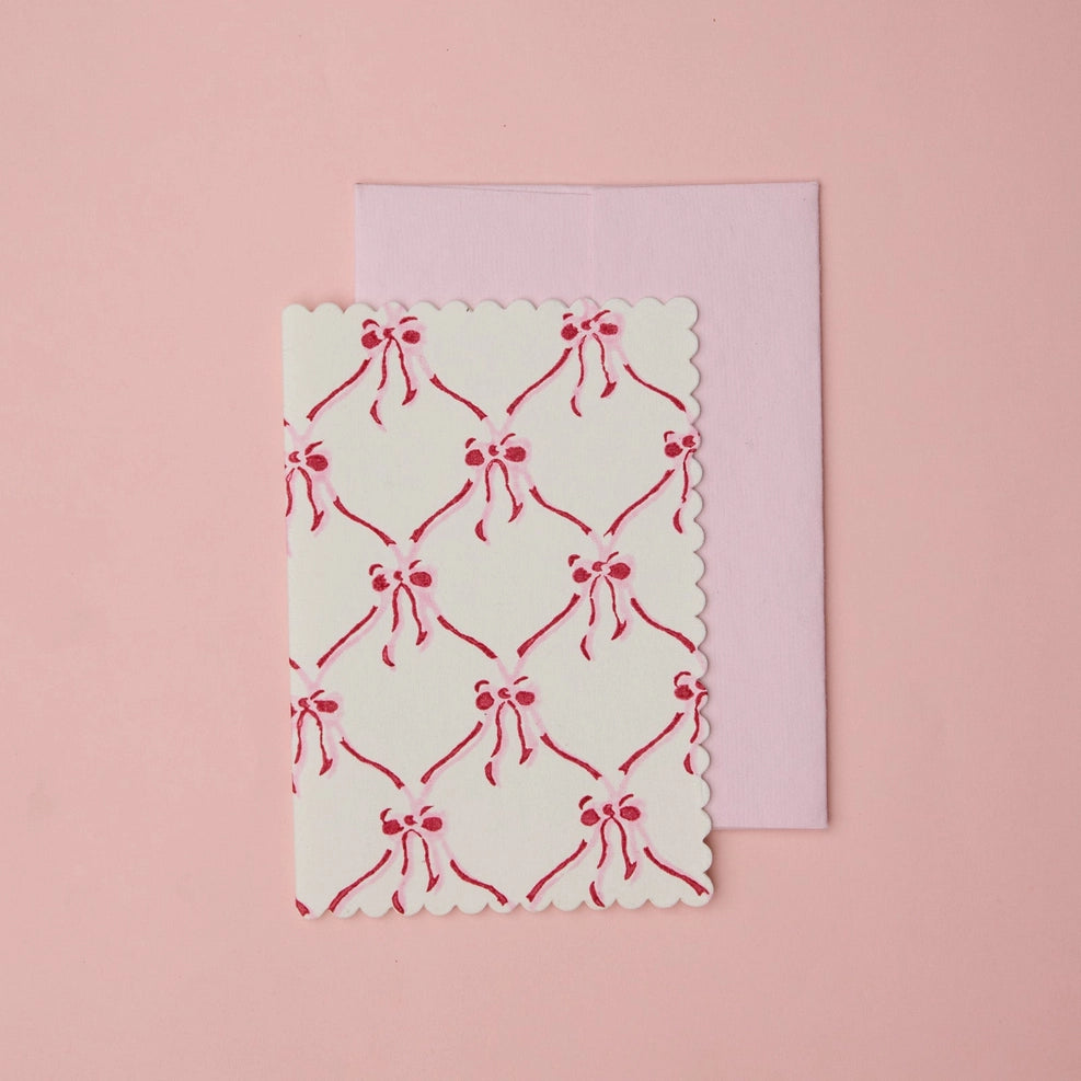 Carte Block Print - Nœuds Rose Sorbet