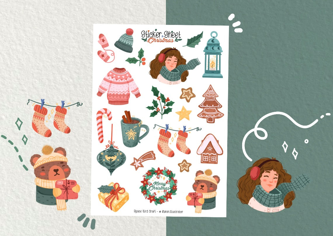 Feuille de stickers Christmas