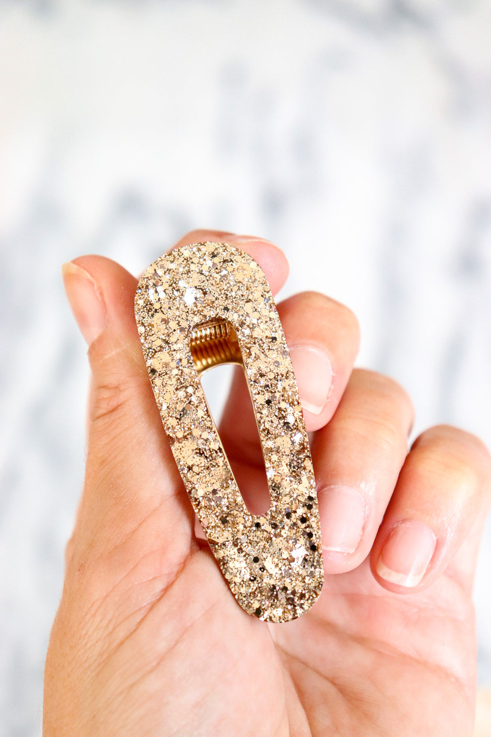 Champagne Sequin triangle barrette