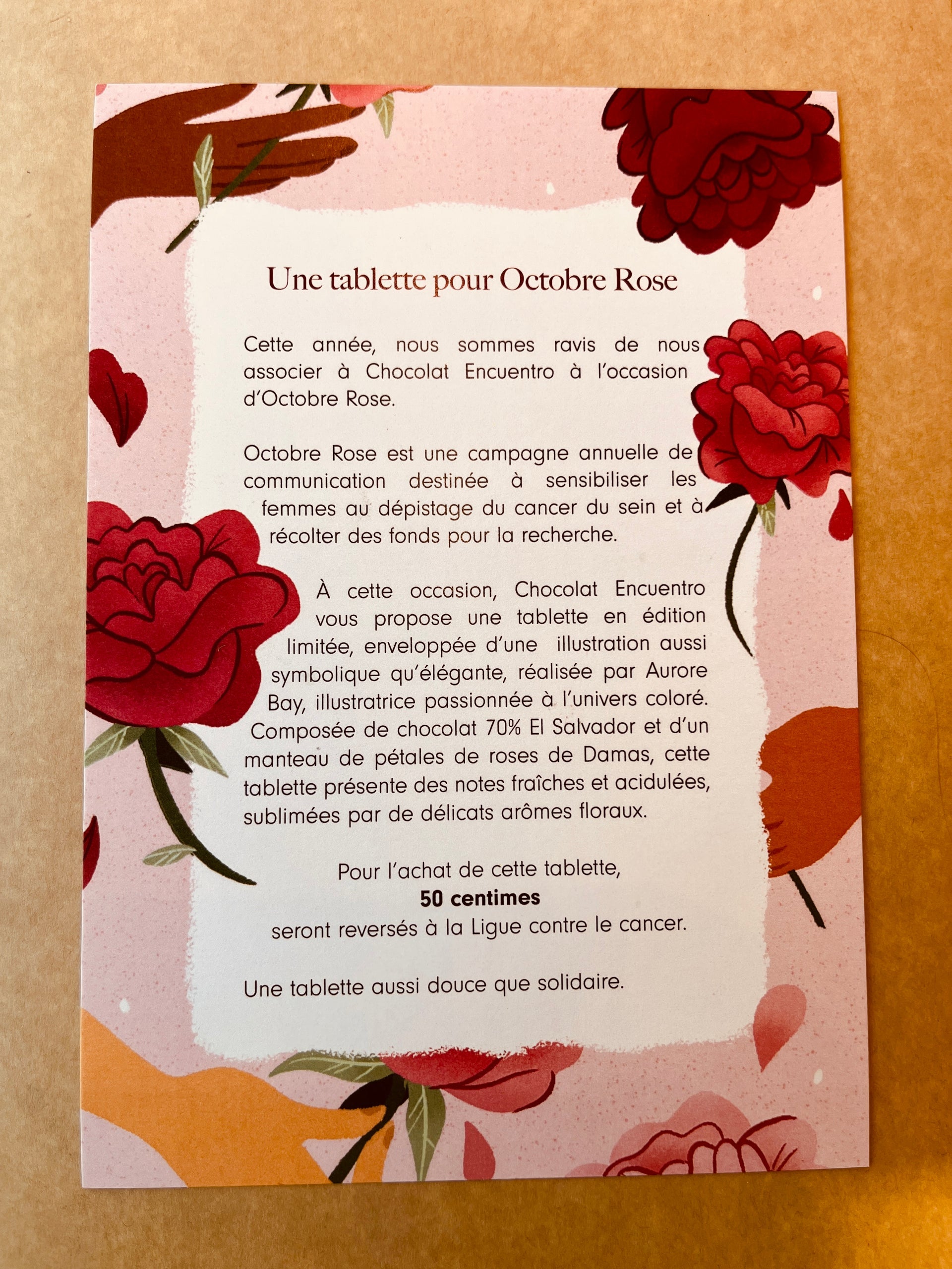 Tablette 70% El Salvador Rose de Damas