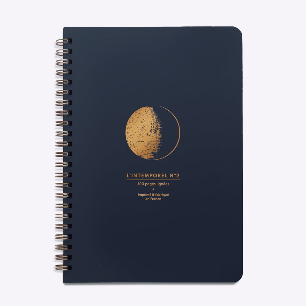 Moon spiral notebook Navy blue - Timeless