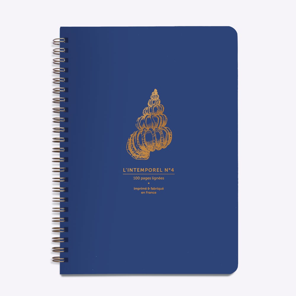 Blue seashell spiral notebook - Timeless