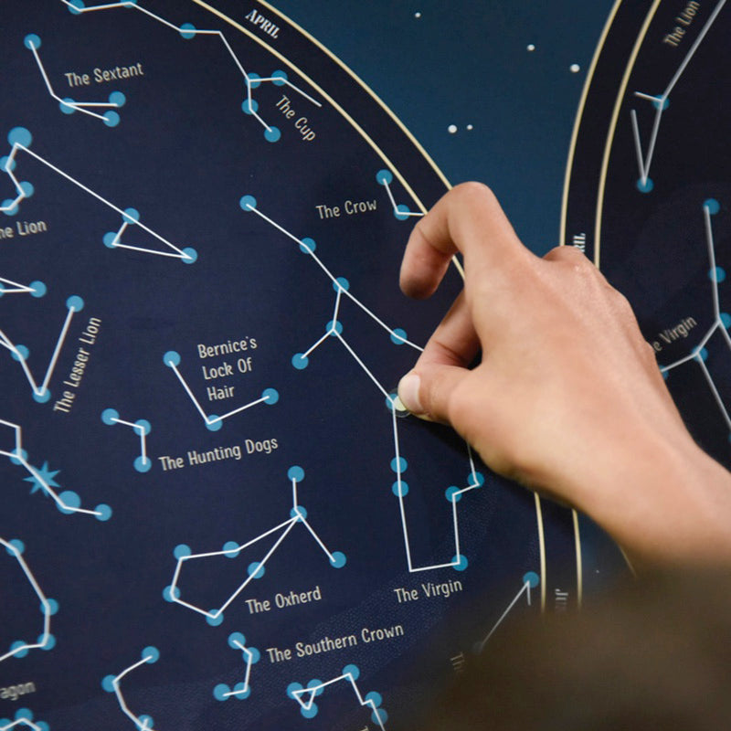 carte du ciel constellations qui brillent dans le noir décoration chambre