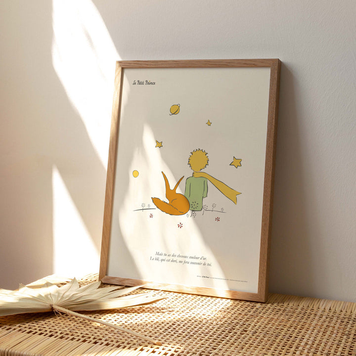 Affiche Le Petit Prince Le Renard et cheveux d'or