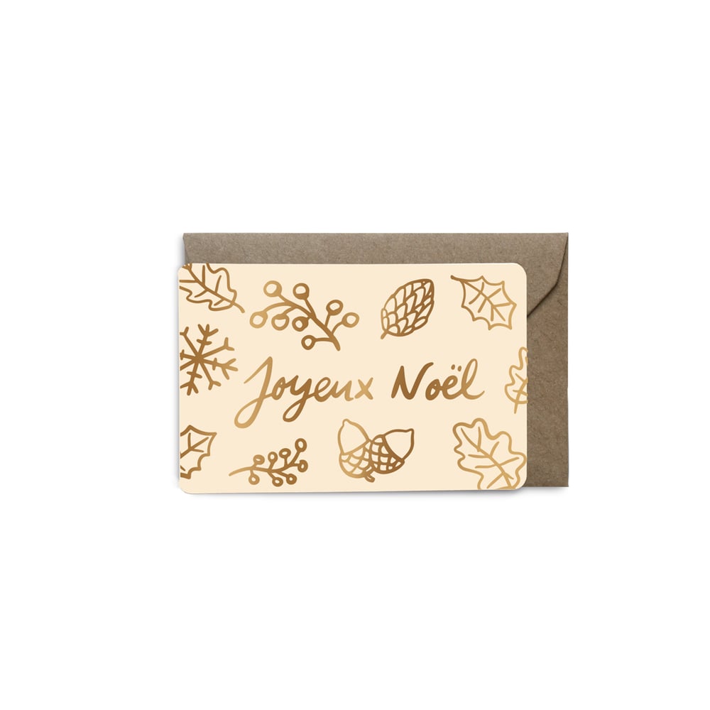Mini Card Yellow Christmas Foliage
