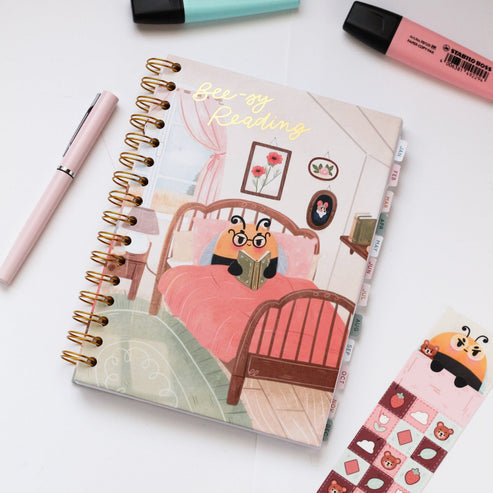 Spiral-bound reading journal - Bee-sy Reading - Piece - My Sweet Paper Card