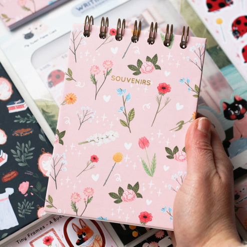 Carnet de croquis spirale Fleurs bucoliques