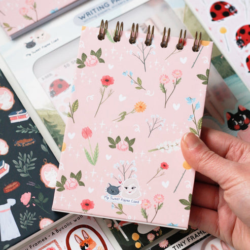 Carnet de croquis spirale Fleurs bucoliques