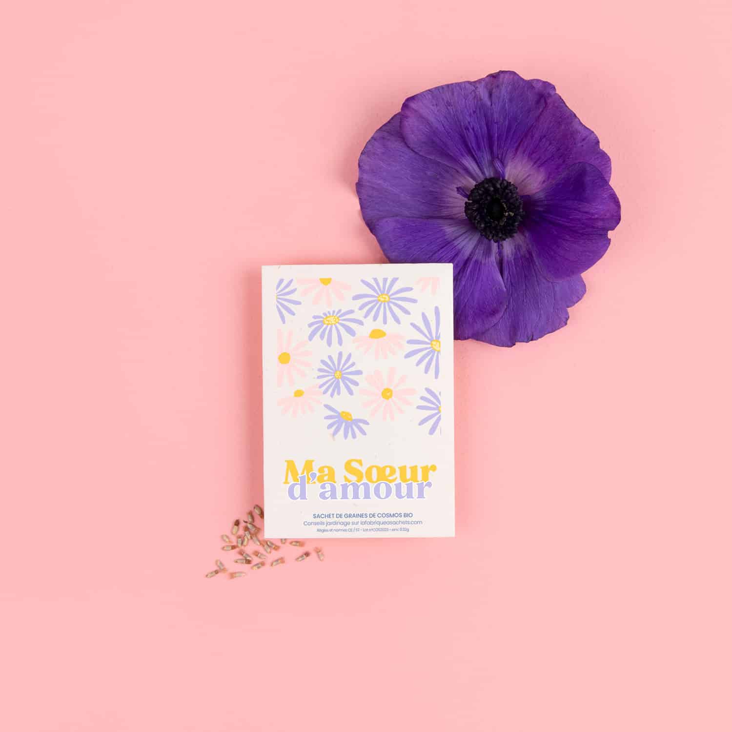 Sachet de graines avec message