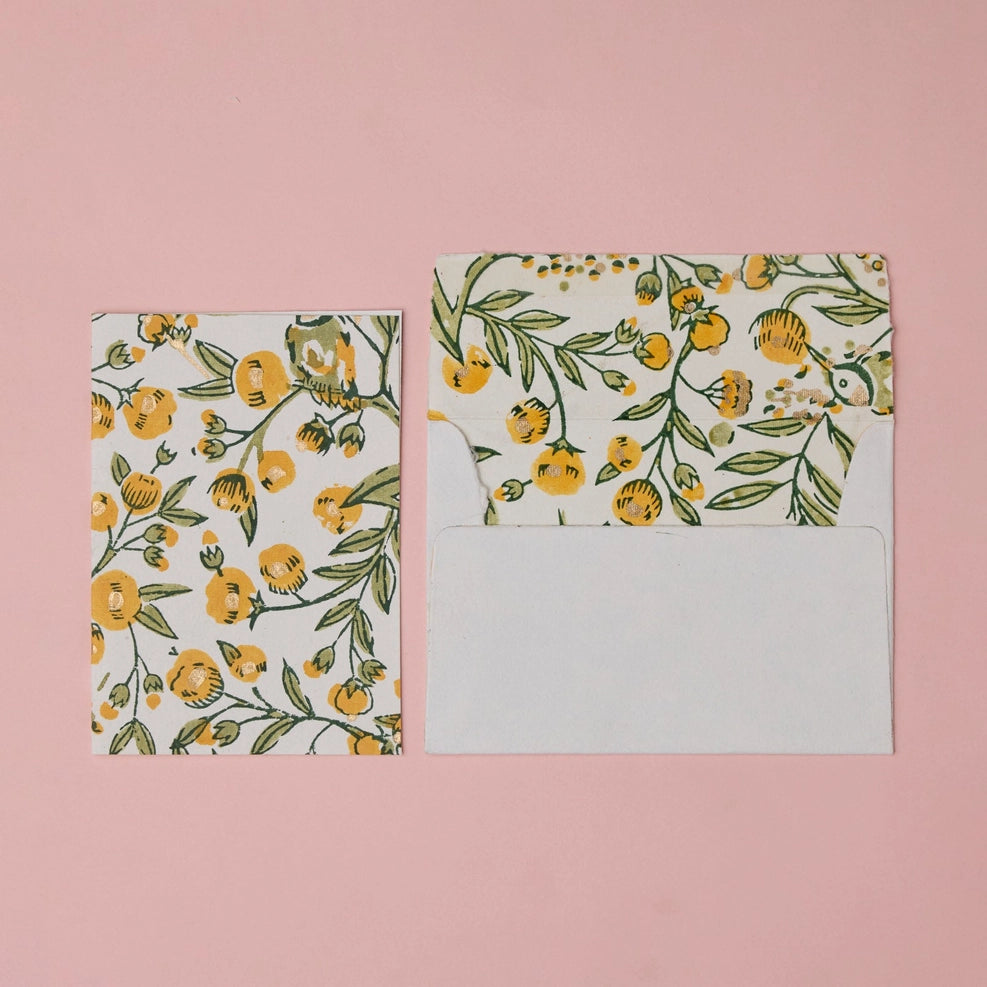 Carte Block Print - Oiseau Chanteur Soleil