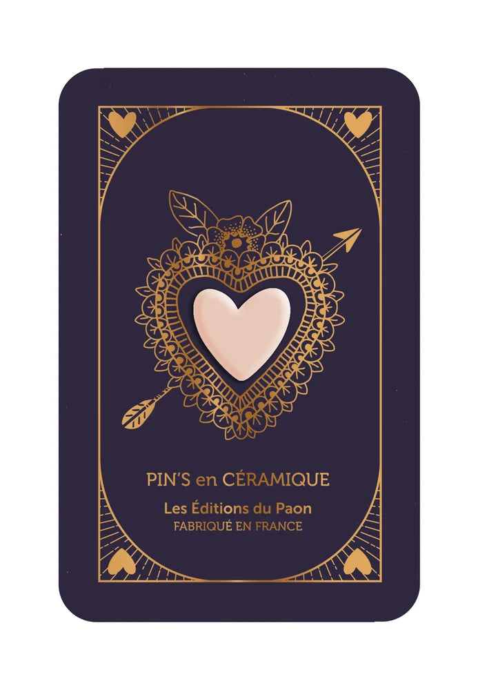Pin's en Céramique Coeur Rose Pastel