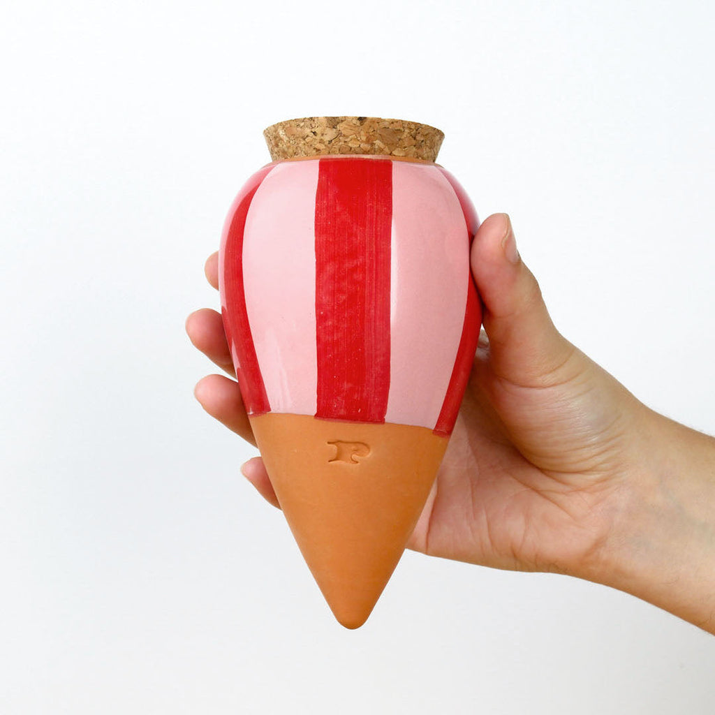 Olla Rayé Rose et Rouge