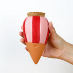 Olla Rayé Rose et Rouge