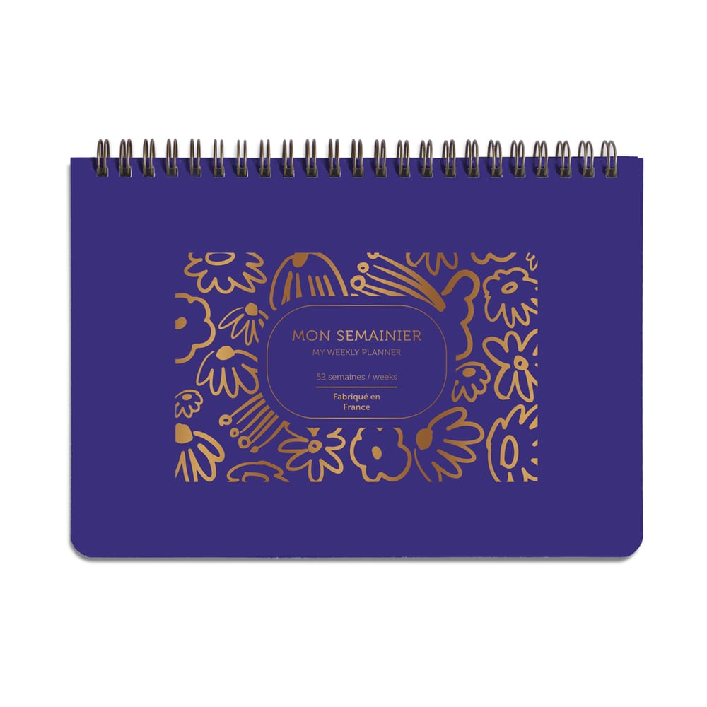 Planner Big Flowers bleu roi
