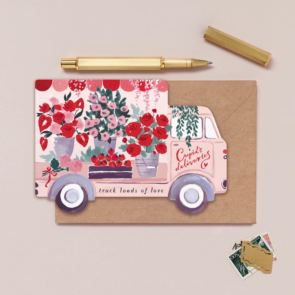 Carte camion de fleurs Truck loads of love Sister Paper Co.