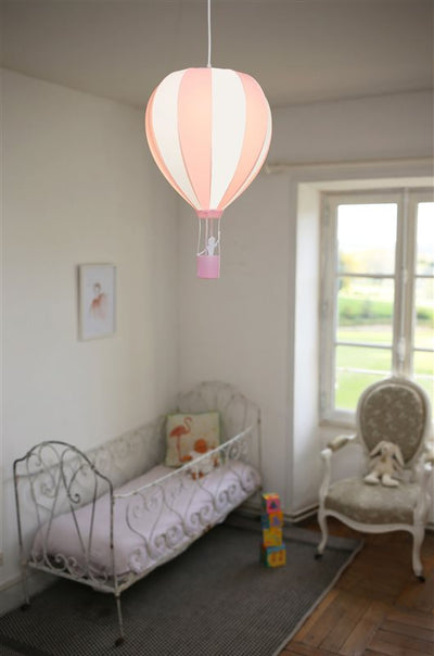 Lámpara colgante globo aerostático rosa