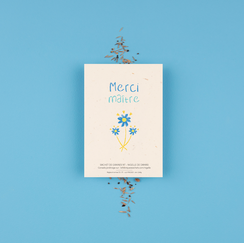 Sachet de graines avec message