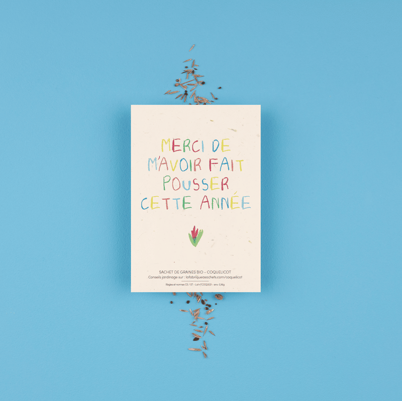 Sachet de graines avec message