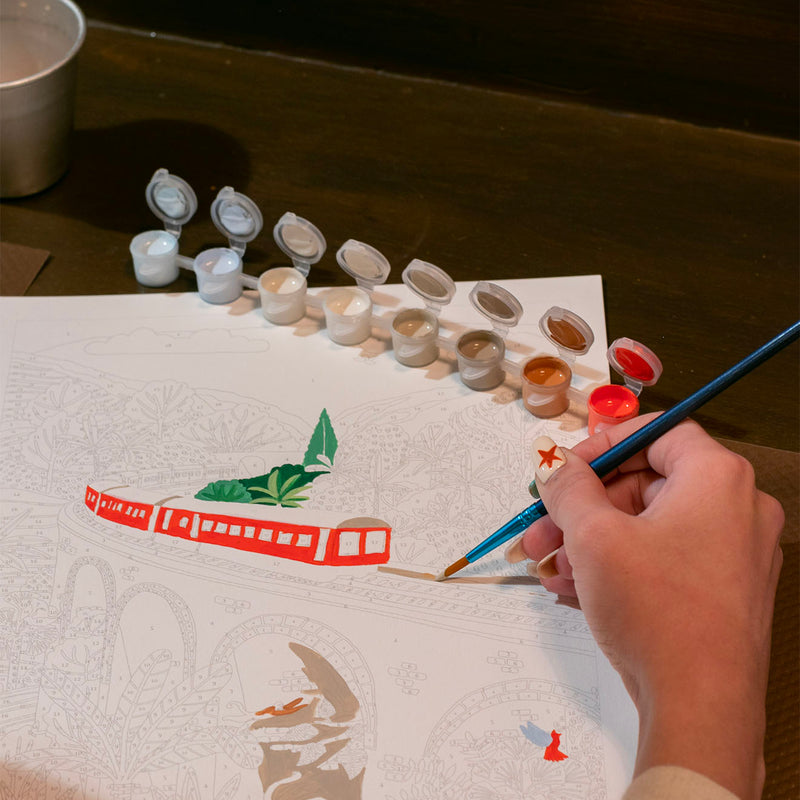 Coffret Peinture Au Numéro Sri-Lanka Train