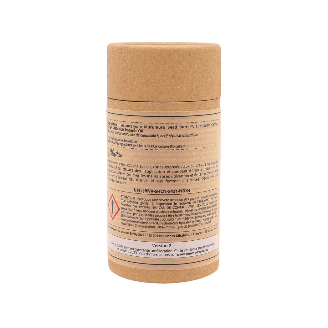 Répulsif Anti-moustique naturel solide au beurre de Murumuru - Version 2