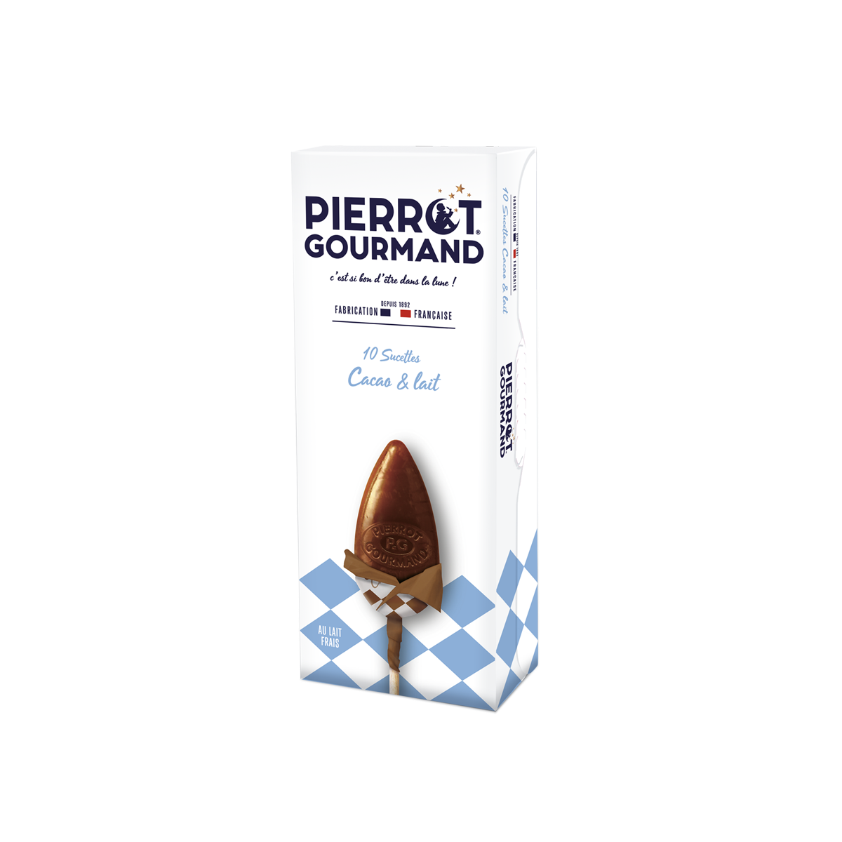 Étui de sucettes Cacao & lait Pierrot Gourmand