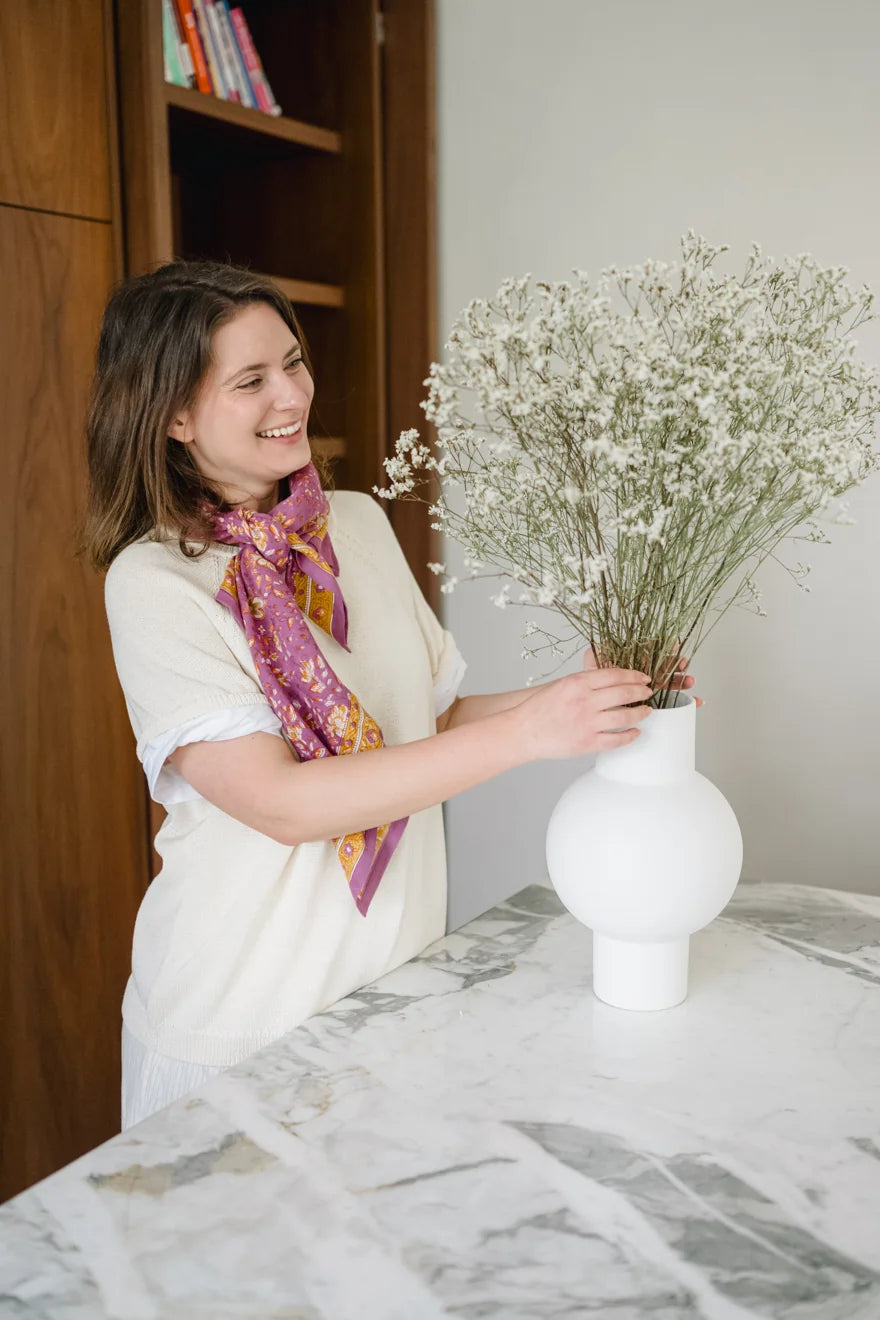 Foulard en Coton Folk Story Pink