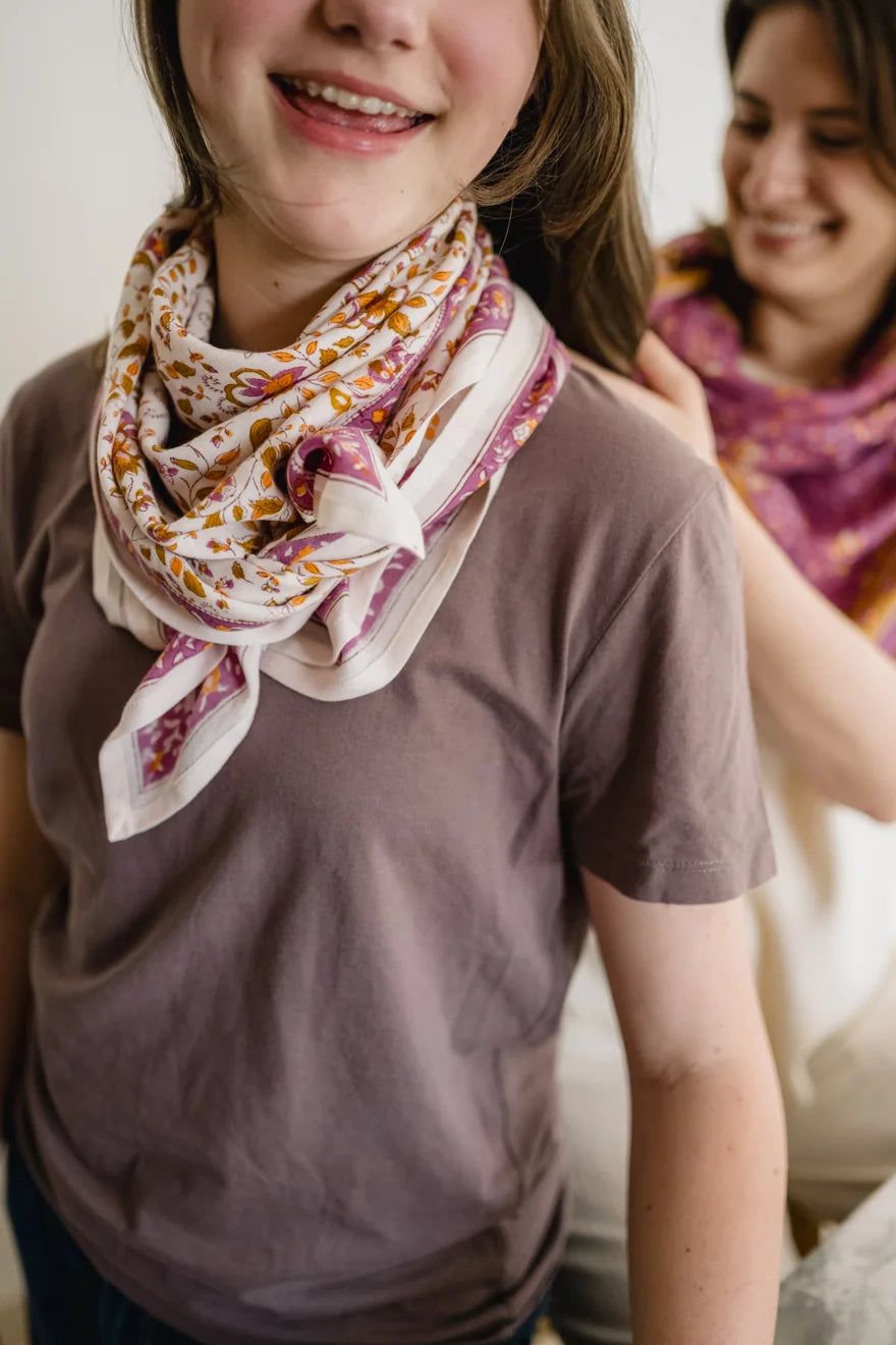Foulard en Coton Folk Story Pétale