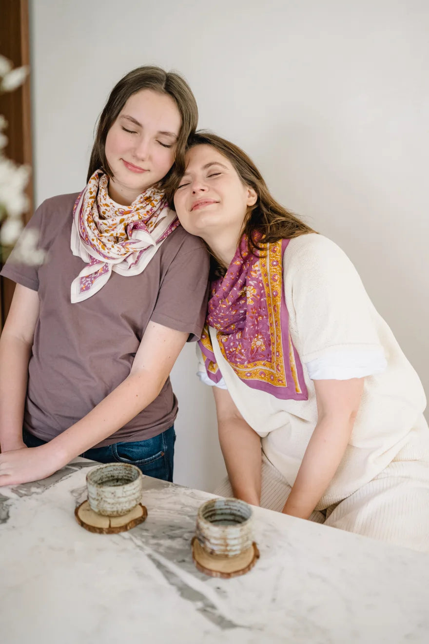 Foulard en Coton Folk Story Pétale