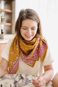 Foulard en Coton Folk Story Sun