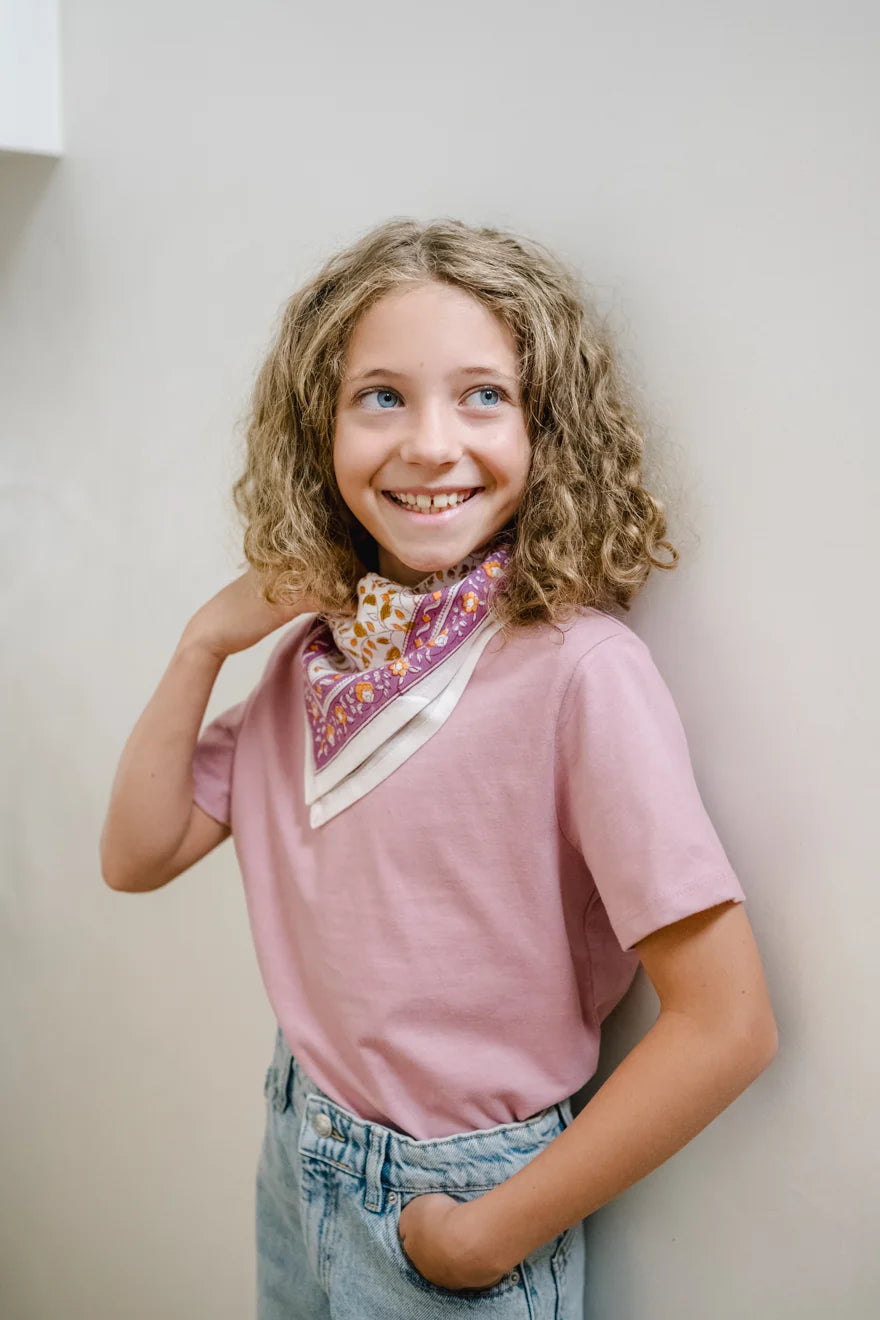Petit Foulard en Coton Folk Story Pétale