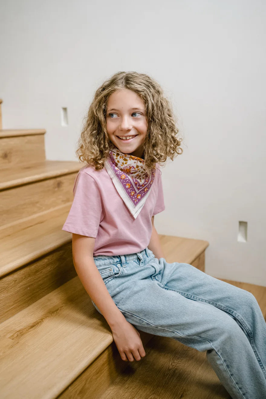 Petit Foulard en Coton Folk Story Pétale