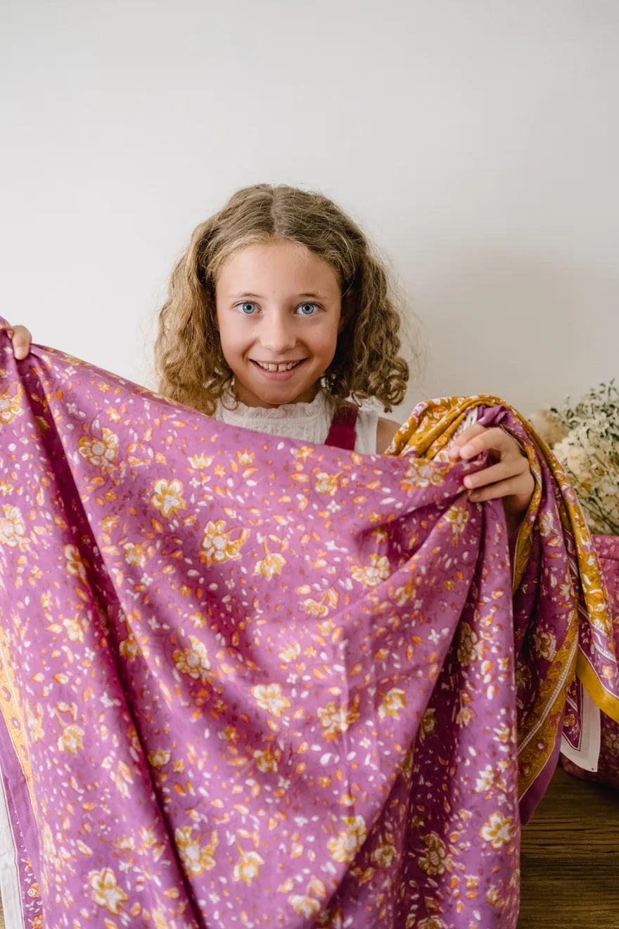 Foulard en Coton Folk Story Pink