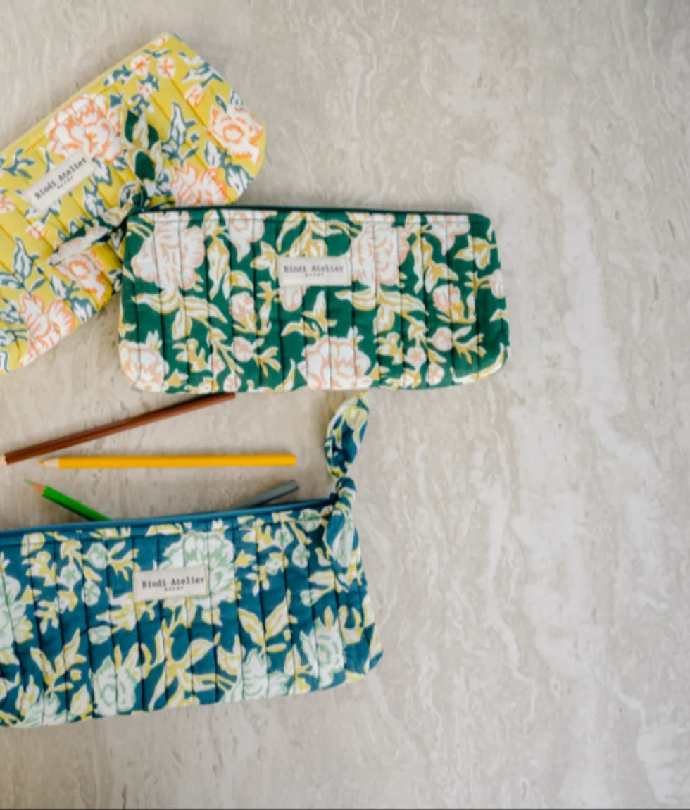 Trousse Crayons Bouquet du Matin Lagon