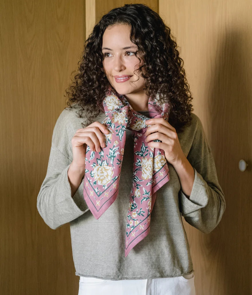 Foulard en coton Bouquet du Matin Dahlia