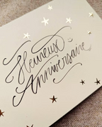 Carte Heureux anniversaire étoiles or