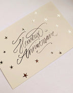 Carte Heureux anniversaire étoiles or