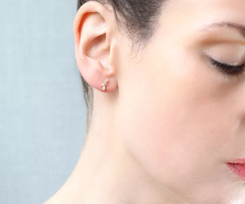 Boucles d'oreilles Puces Ailes de fée