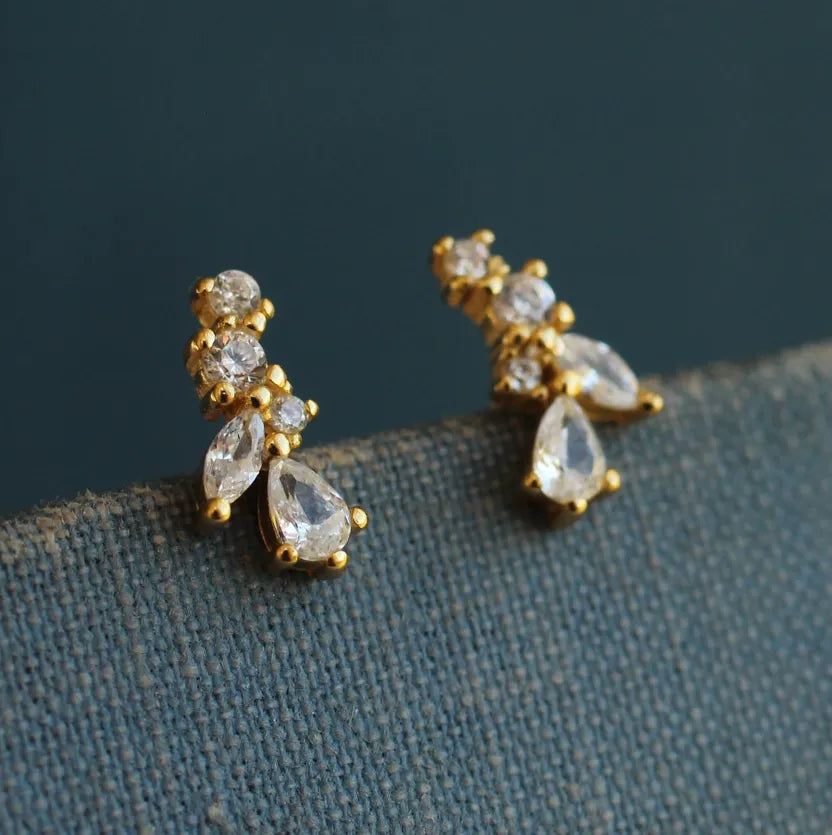 Boucles d'oreilles Puces Ailes de fée