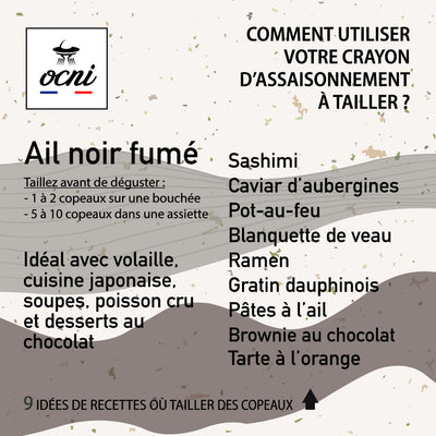 Crayon d'assaisonnement à tailler Ail noir fumé