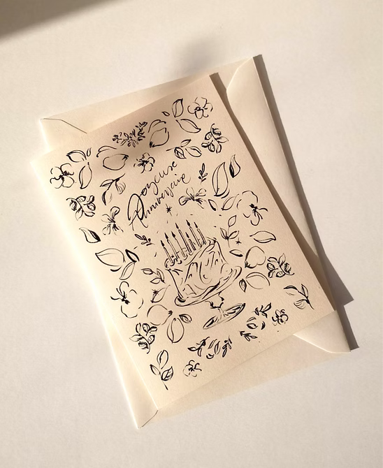 Carte Joyeux anniversaire fleuri