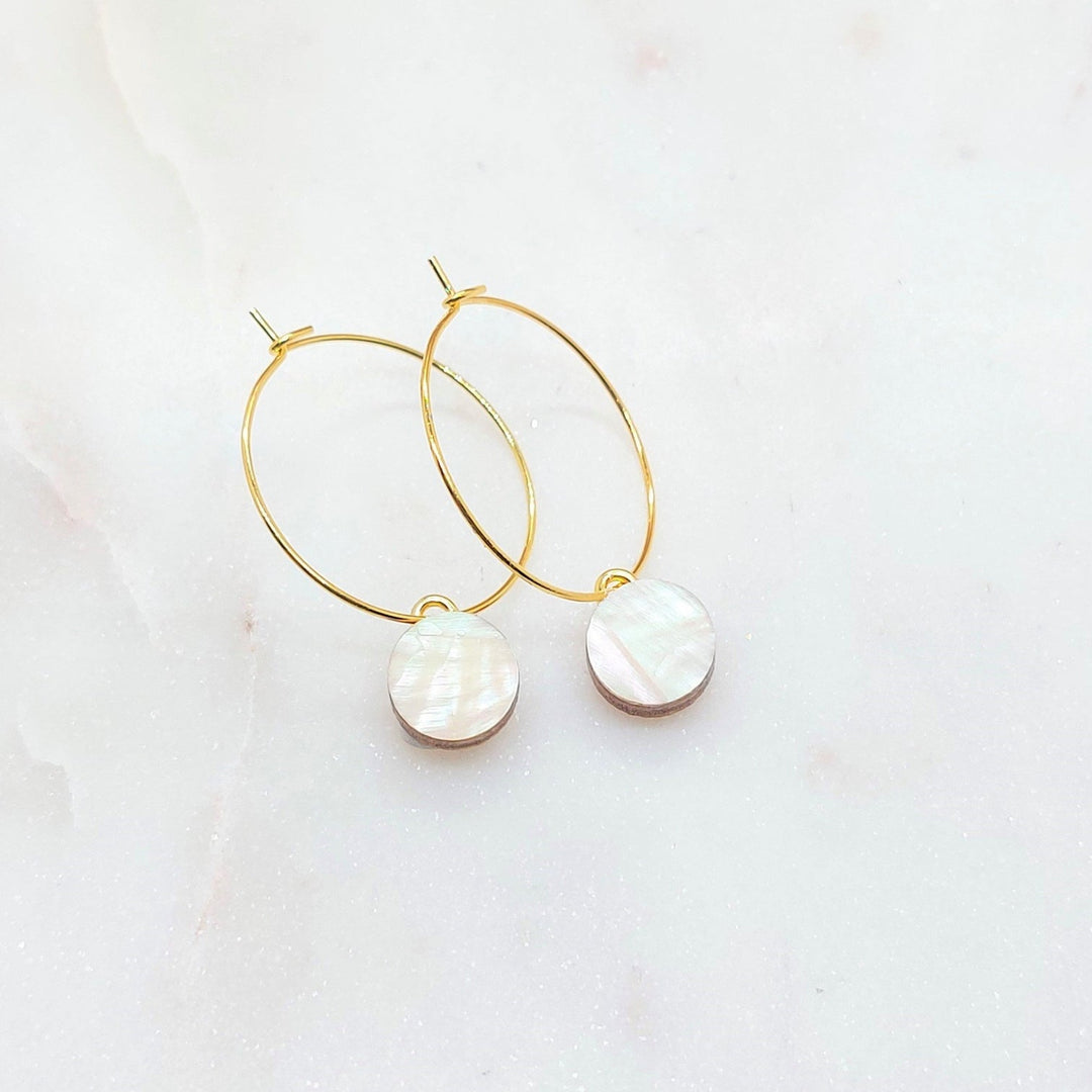 Billie circle earrings - Mother-of-pearl - Atelier Pica