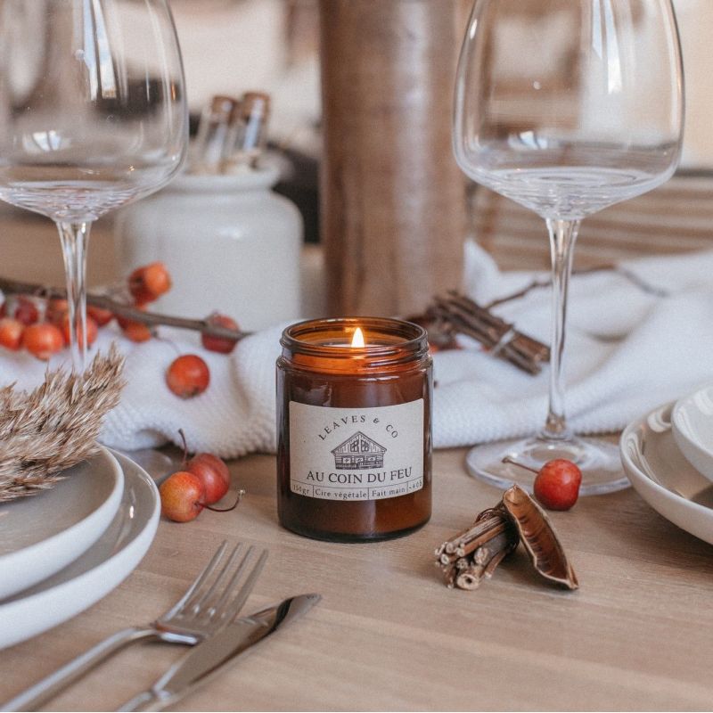Au coin du feu bougie de Noel