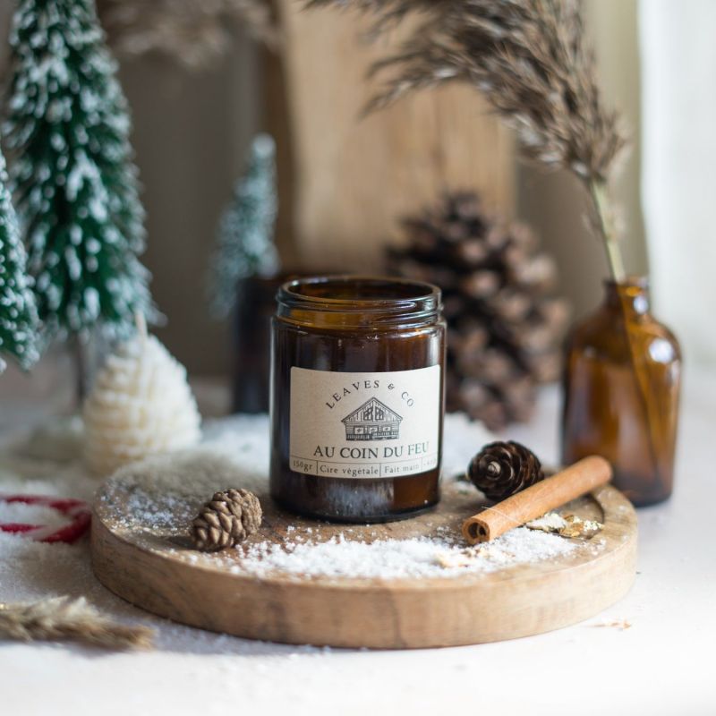 Au coin du feu bougie de Noel