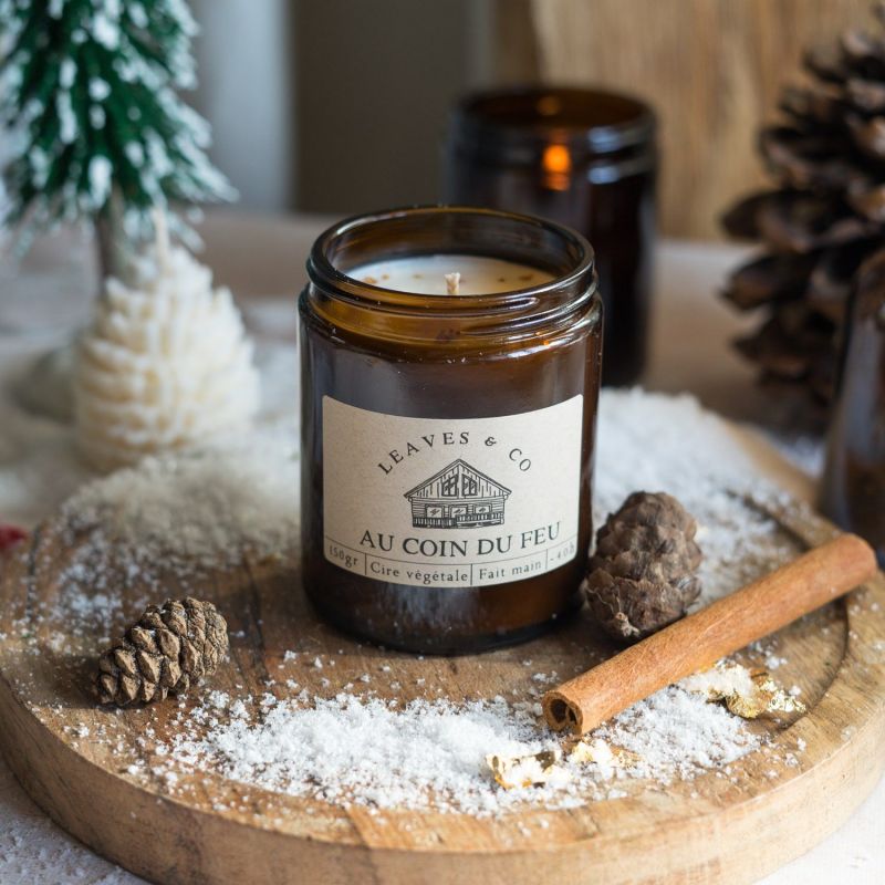 Au coin du feu bougie de Noel