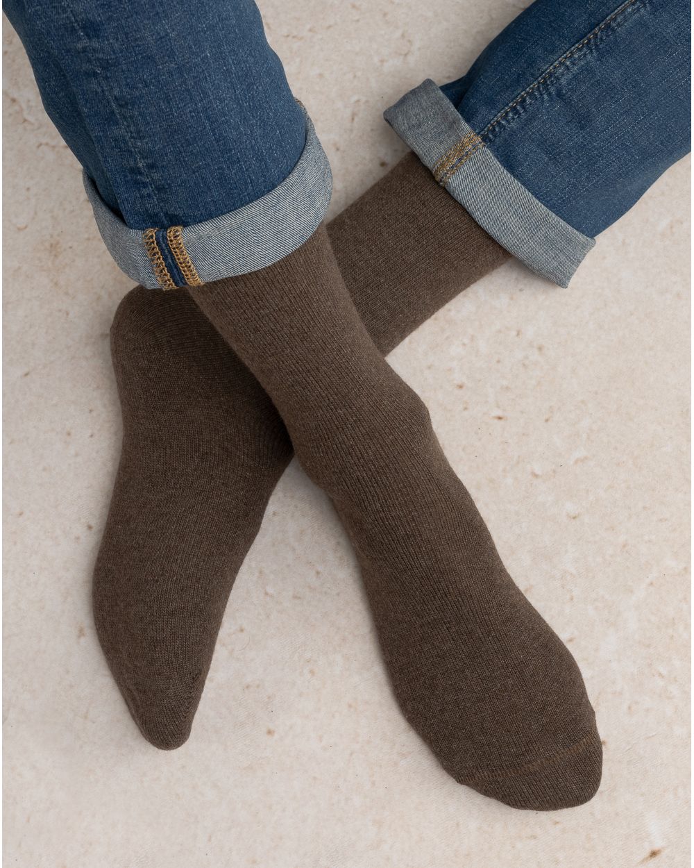 Chaussettes laine cachemire Bleuforêt coloris Terre